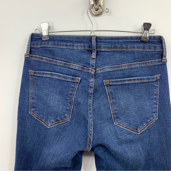 Old Navy Women 4 Jeans Rockstar Super Skinny Dark Wash Distressed Mid Rise - Picture 5 of 9